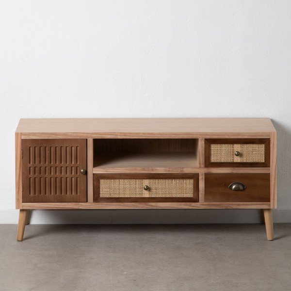 TV stolík z masívu paulownie v prírodnej farbe 120x52 cm Sasha – Ixia-image-3