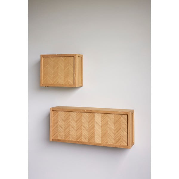 Výklopná závesná skrinka na topánky z dubového dreva Herringbone - Hübsch-image-2
