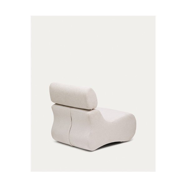 Biele/svetloružové ženilkové kreslo Club – Kave Home-image-3