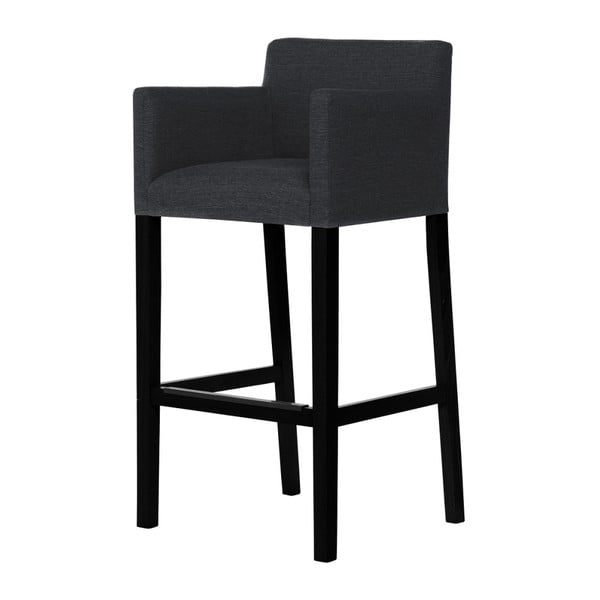 Tmavosivá barová stolička s čiernymi nohami Ted Lapidus Maison Sillage