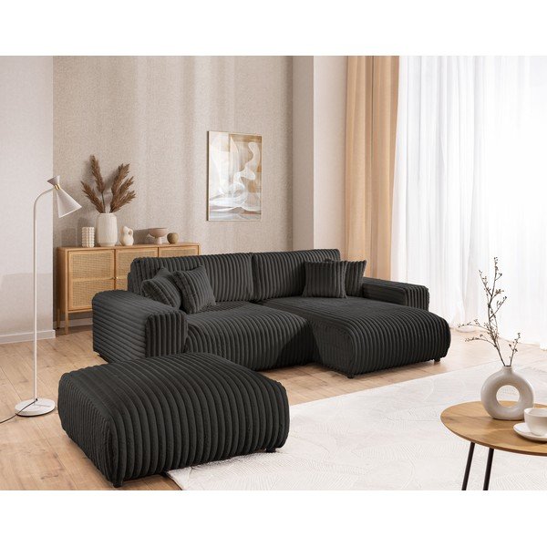 Tmavosivá menčestrová podnožka Justin – Ropez-image-3