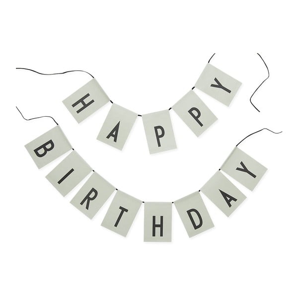 Svetlozelená girlanda Design Letters Happy Birthday