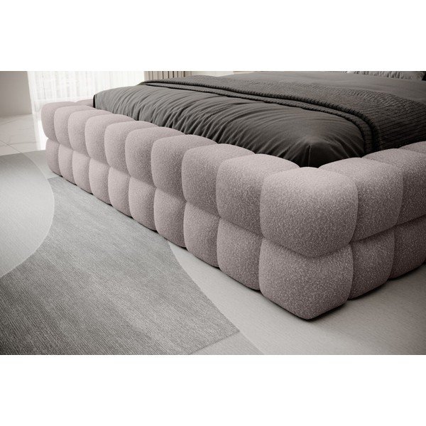 Svetloružová čalúnená dvojlôžková posteľ s úložným priestorom s roštom 160x200 cm Dizzle – ELTAP-image-3