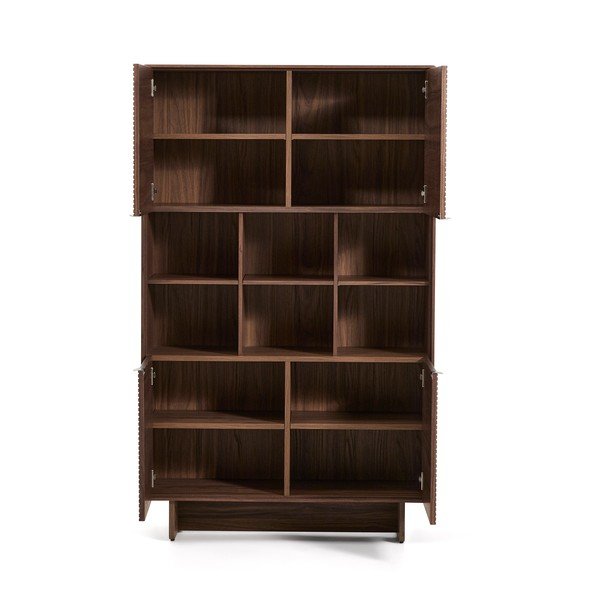 Tmavohnedá skrinka v dekore orecha 100x163x40 cm Norlen – Kave Home-image-2