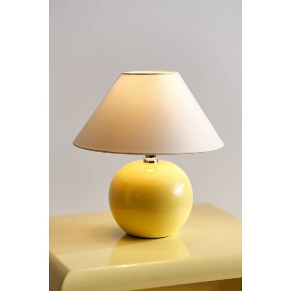 Žltá/krémovobiela keramická stolová lampa (výška  29 cm) Karamell – Jotex-image-1