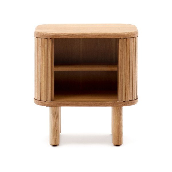 Nočný stolík v dekore jaseňa v prírodnej farbe Mailen – Kave Home-image-4