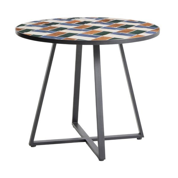 Okrúhly záhradný jedálenský stôl s keramickou doskou ø 90 cm Tella – Kave Home