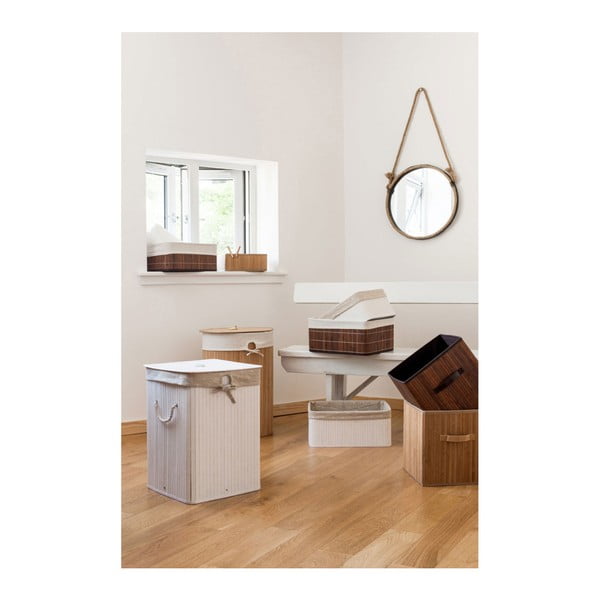 Dreveno–látkový kôš na bielizeň 62 l Kankyo – Premier Housewares-image-1