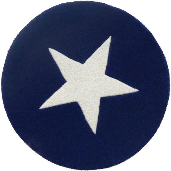 Vlnený koberec Star Blue, 130 cm