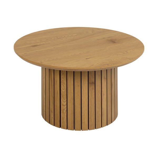 Okrúhly konferenčný stolík s doskou v dubovom dekore ø 80 cm Yale - Actona-image-2