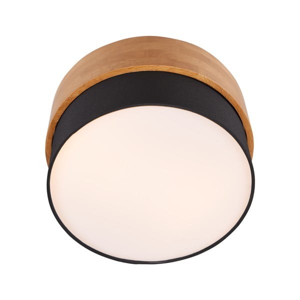 Stropné svietidlo v čierno-prírodnej farbe s textilným tienidlom Seasons – Trio-image-3