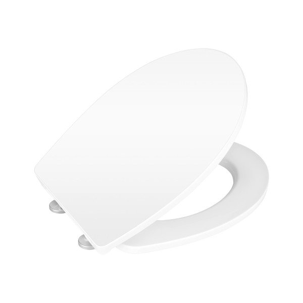 Biele WC sedadlo s jednoduchým zatváraním Wenko Classic, 45 x 38,8 cm-image-2