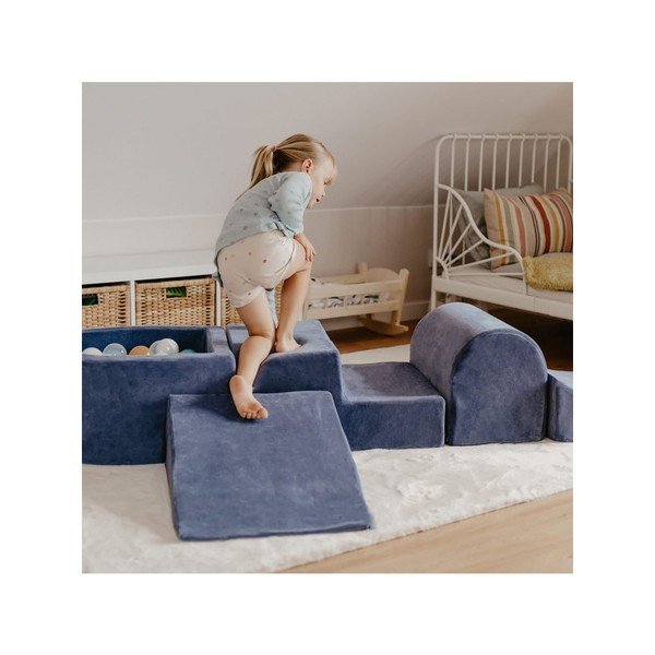 Svetlosivé zamatové penové ihrisko 45x143x30 cm Montessori – Meowbaby-image-3