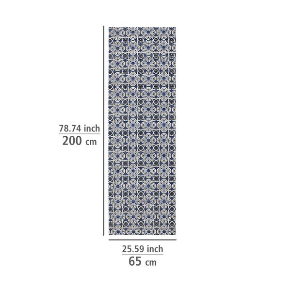 Bielo-modrá plastová kúpeľňová predložka 65x200 cm Murcia – Wenko-image-4