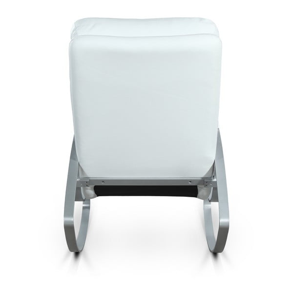 Biele koženkové hojdacie kreslo Garageeight Rockport-image-4