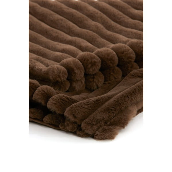 Hnedá deka z mikroplyšu 130x170 cm Vajen – Light & Living-image-1