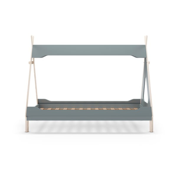 Domčeková detská posteľ z borovicového dreva v petrolejovej farbe 90x190 cm Nora – Marckeric-image-3