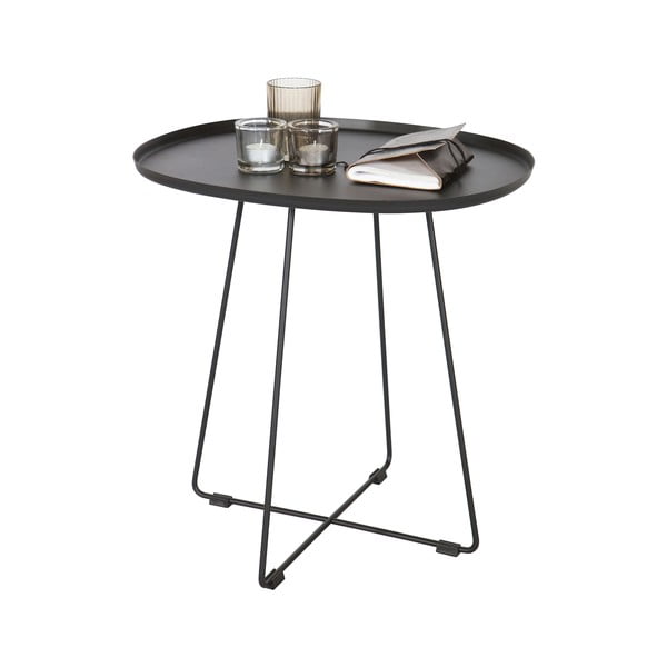 Čierny odkladací stolík WOOOD Otis Luna-image-2