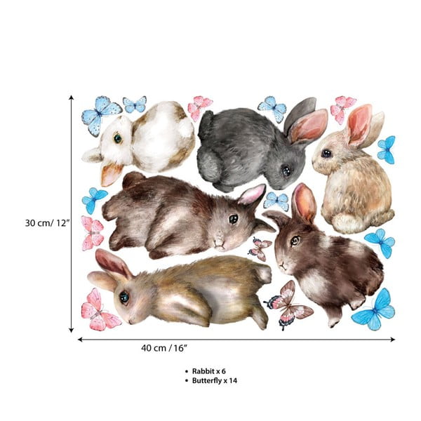 Nástenné detské samolepky Ambiance Baby Rabbits-image-2