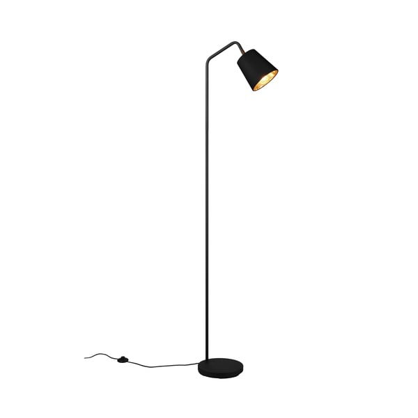 Čierna stojacia lampa s textilným tienidlom (výška 148 cm) Buddy – Reality-image-1