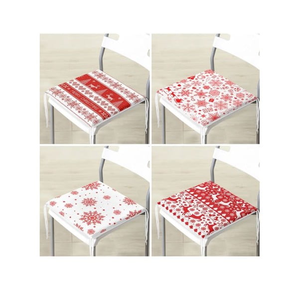 Sedáky v súprave 4 ks s vianočným motívom 40x40 cm Snowflakes – Mila Home-image-4