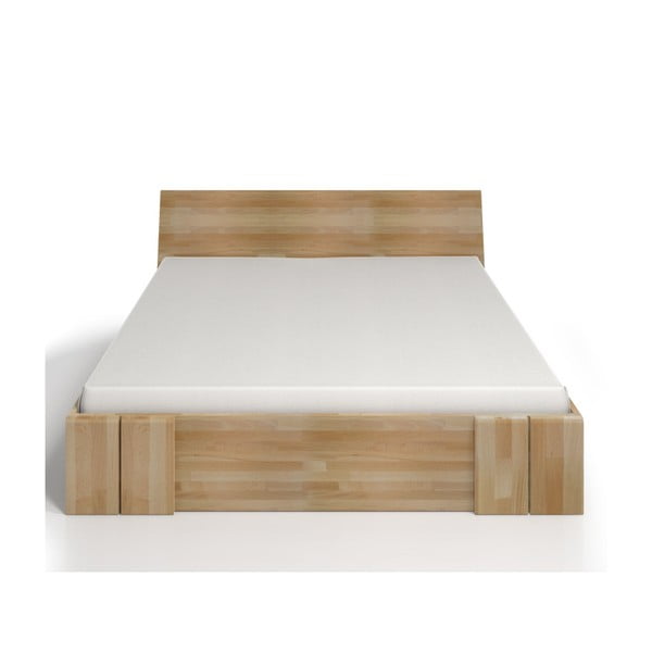 Dvojlôžková posteľ z bukového dreva so zásuvkou Skandica Vestre Maxi, 140 × 200 cm