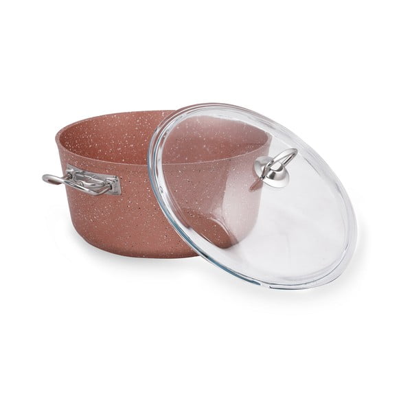 Ružový hliníkový hrniec s pokrievkou Güral Porselen Classic, ø 26 cm-image-3