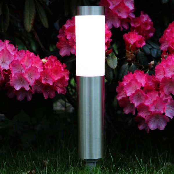 Strieborné záhradné solárne LED svietidlo Star Trading Cordoba, výška 40 cm
