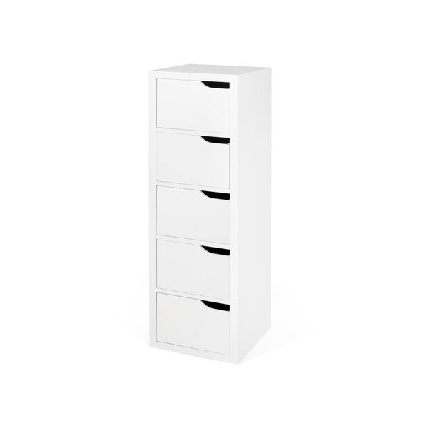 Biela komoda s 5 zásuvkami TemaHome Basic-image-4