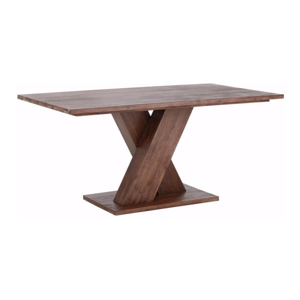 Tmavohnedý jedálenský stôl z masívneho akáciového dreva Støraa Khan, 90 × 160 cm