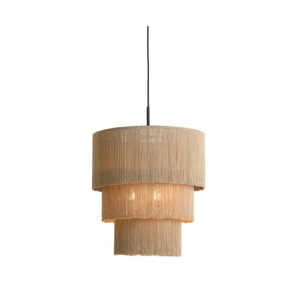 Taupe závesné svietidlo s textilným tienidlom ø 10 cm Malaika – Light & Living-image-3