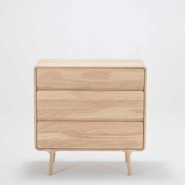 Komoda z masívneho dubového dreva s 3 zásuvkami Gazzda Fawn-image-3