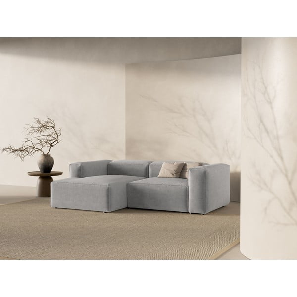 Svetlosivá rohová pohovka (ľavý roh/s leňoškou) Bergamo – Cosmopolitan Design-image-1