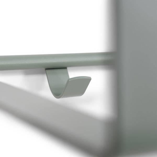 Sivozelený kovový nástenný vešiak s poličkou 100 cm Rex – Spinder Design-image-3