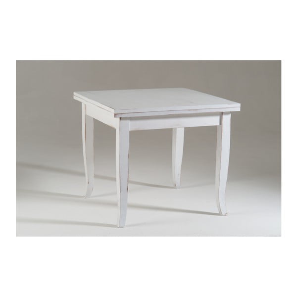 Biely drevený rozkladací jedálenský stôl Castagnetti Dato, 100 x 100 cm
