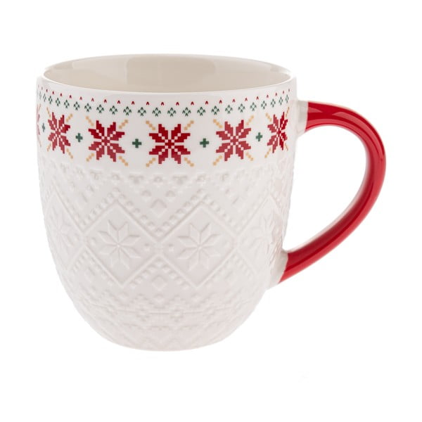 Biely porcelánový hrnček s vianočným motívom 630 ml Knitting – Dakls
