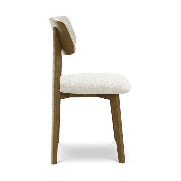 Krémová jedálenská stolička z masívneho dreva Niu – Makamii-image-2
