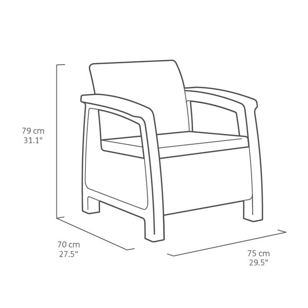 Tmavosivá záhradná lounge súprava pre 4 osoby Corfu – Keter-image-3