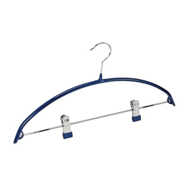 Modrý protišmykový vešiak na oblečenie s klipsami Wenko Hanger Compact