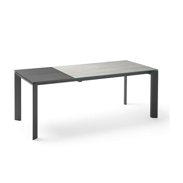 Sivo-čierny rozkladací jedálenský stôl sømcasa Tamara Blaze, dĺžka 160/240 cm