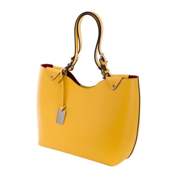 Žltá kabelka z pravej kože Andrea Cardone Sun