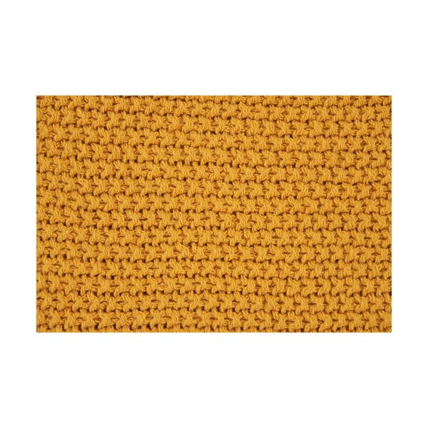 Žltá pletená deka z recyklovanej bavlny 130x170 cm Santos – House Nordic-image-2