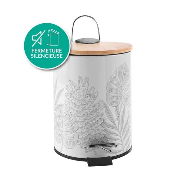 Biely nášľapný kovový odpadkový kôš 3 l Amber – douceur d'intérieur-image-3