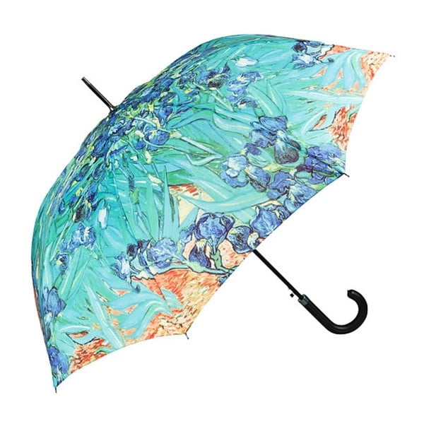 Tyrkysový dáždnik s rúčkou Von Lilienfeld Irises, ø 100 cm