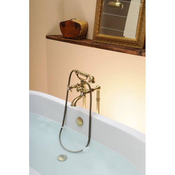 Nástenná vaňová batéria v lesklej striebornej farbe (2 výstupy) Antea – Sapho-image-1