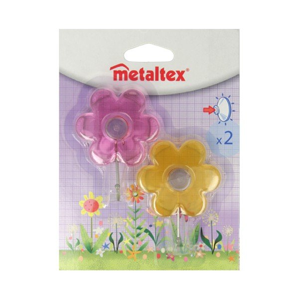 Sada 2 háčikov s prísavkou Metaltex Fiore-image-1