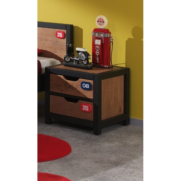 Hnedý nočný stolík z borovicového dreva Vipack Alex-image-1