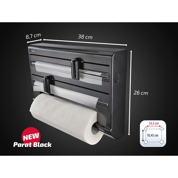 Čierny nástenný plastový držiak na fólie a papierové utierky Parat – LEIFHEIT-image-2