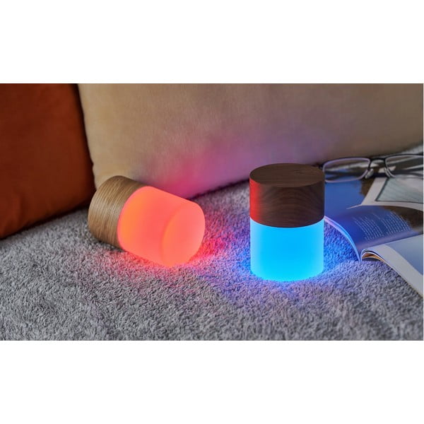 Tmavohnedá stmievateľná stolová lampa so skleneným tienidlom (výška 10,5 cm) Lemelia – Gingko-image-4