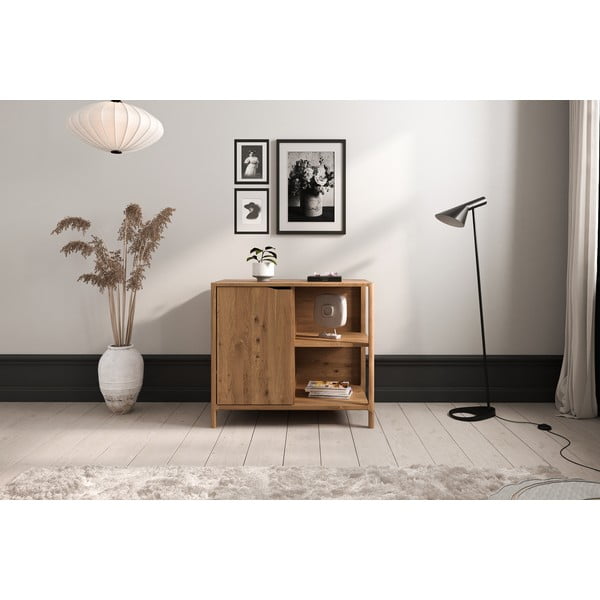 Skrinka z dubového dreva v prírodnej farbe 95x80 cm Twig – The Beds-image-1